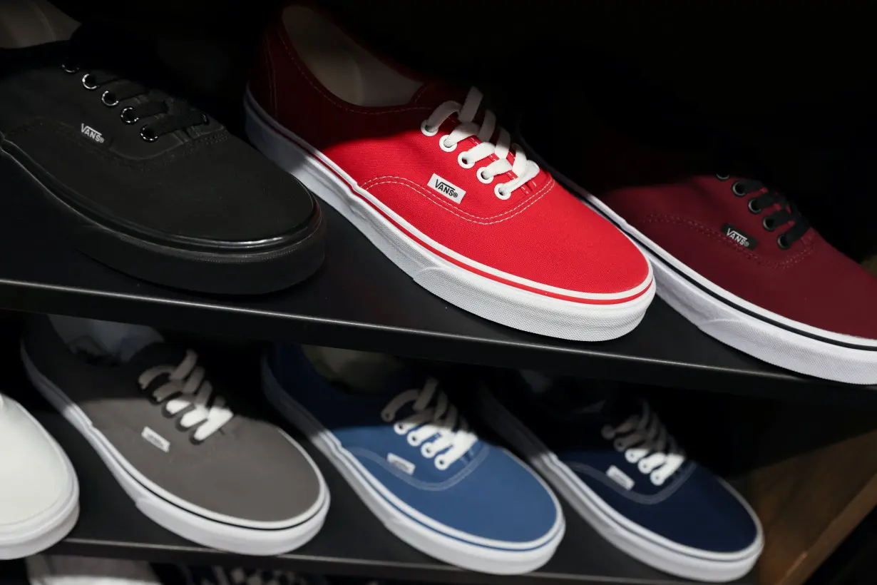 Shoes are seen for sale at a Vans store, a brand owned by VF Corporation, in Manhattan, New York City