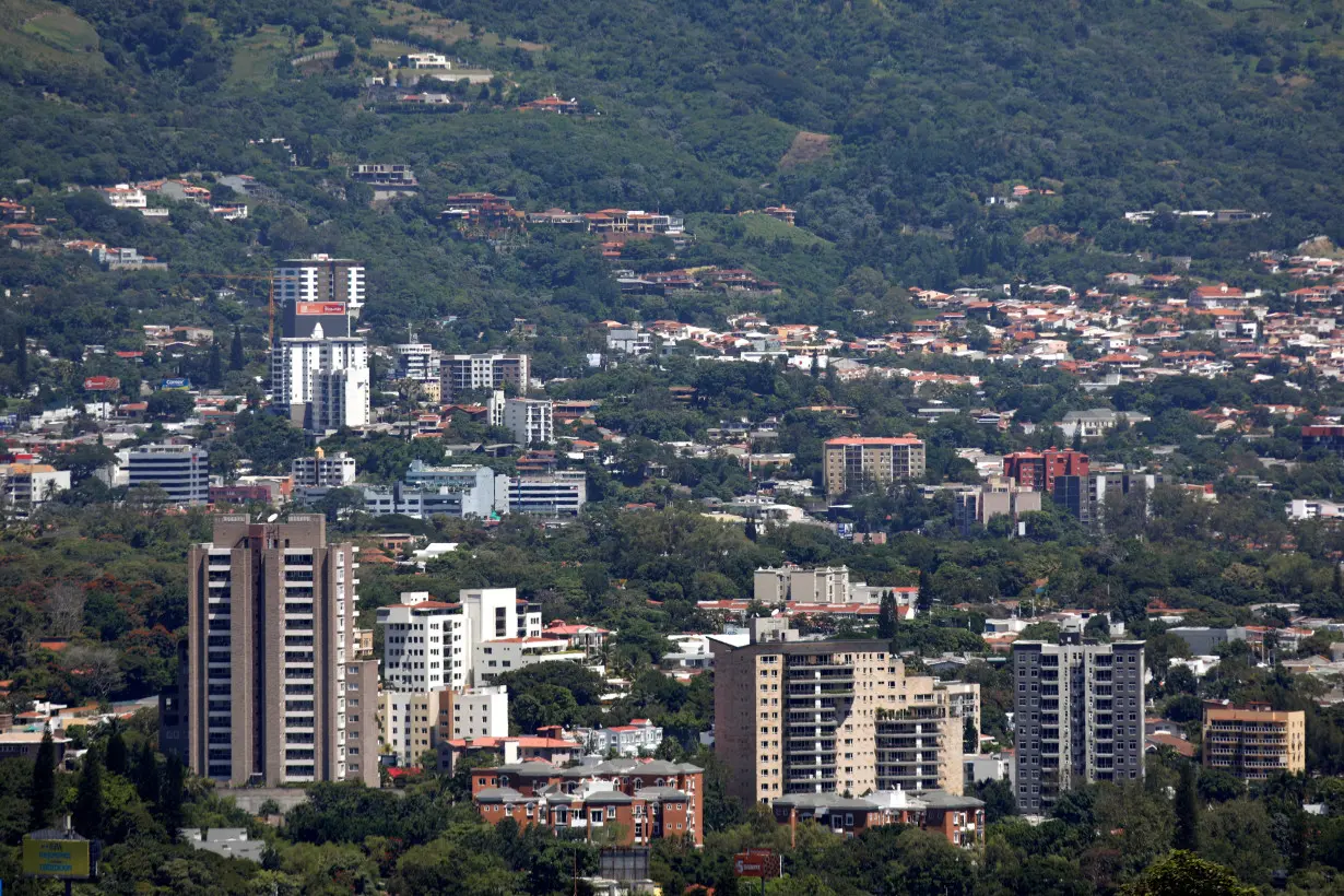 Residential buildings are seen in San Salvador