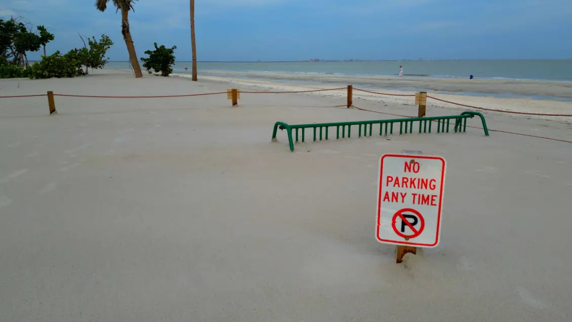 Hurricane Debby leaves Lighthouse Beach Park submerged in sand