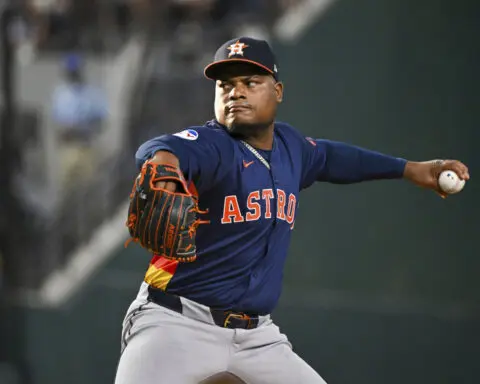 Framber Valdez has no-hitter through 8 innings for Astros against rival Rangers