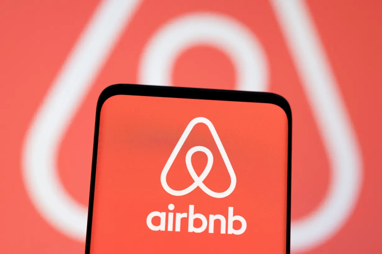 FILE PHOTO: Illustration shows Airbnb logo