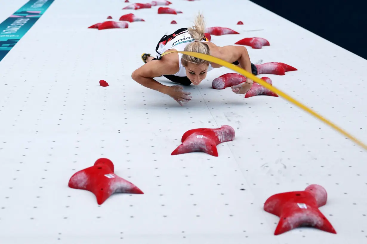 Aleksandra Mirosław celebrates 'dream come true moment' as first speed climbing gold medalist in Olympic history