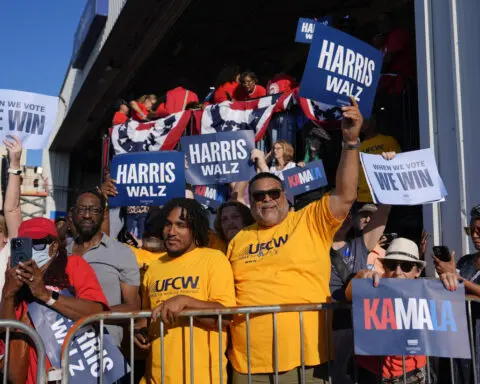 The Latest: Harris and Walz kick off their 2024 election campaign