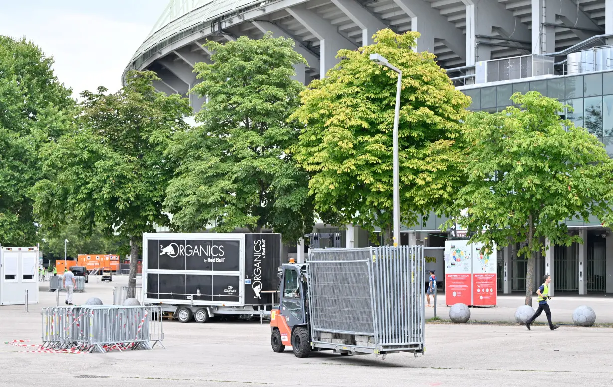 General view outside Happel stadium after Taylor Swift's three concerts in Vienna this week were canceled