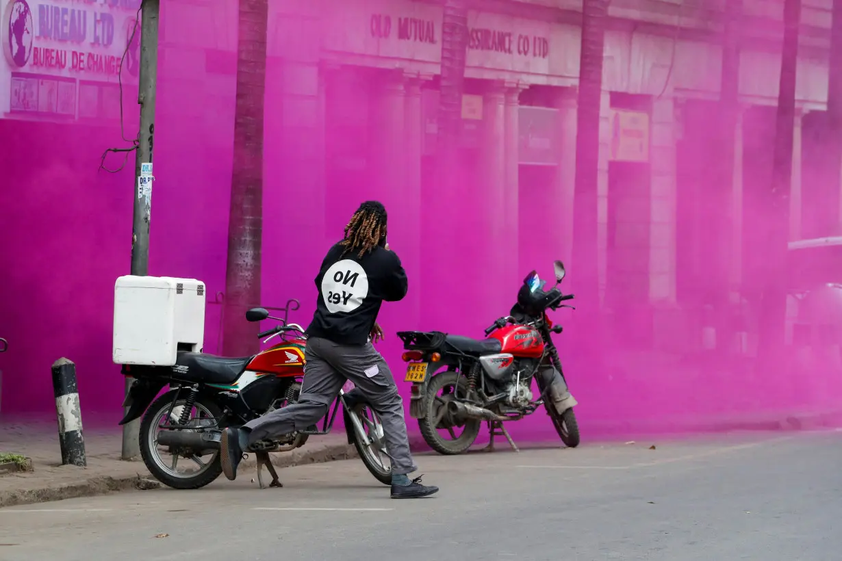 Pro-reform protesters participate in an anti-government demonstration, in Kenya