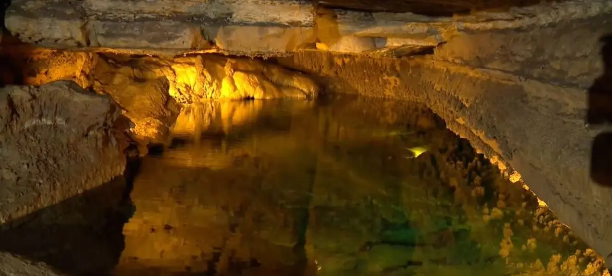 Mystery Cave believed to be the largest in Minnesota with 13 miles of passages, underground lakes