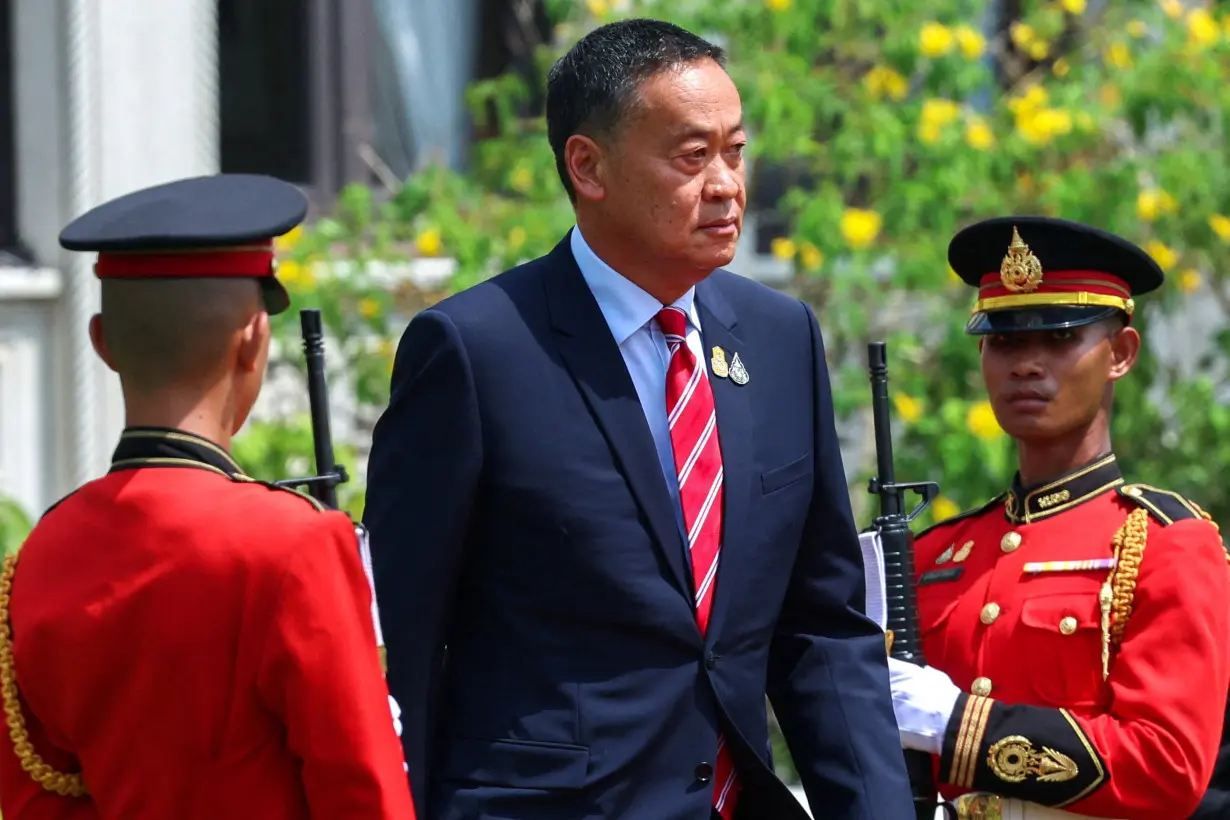 FILE PHOTO: Thailand's Prime Minister Srettha Thavisin arrives to welcome Brunei's Sultan Hassanal Bolkiah at the Government House in Bangkok