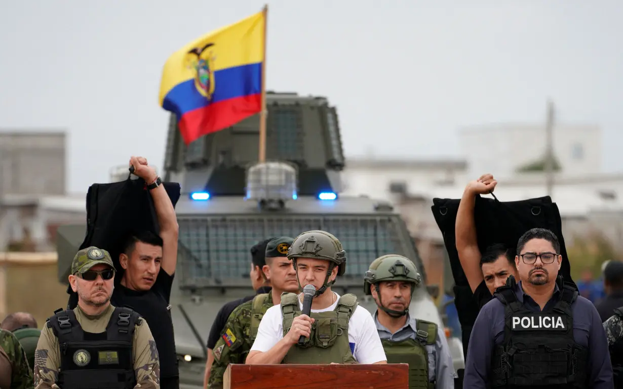 Ecuador's President Daniel Noboa visits Duran