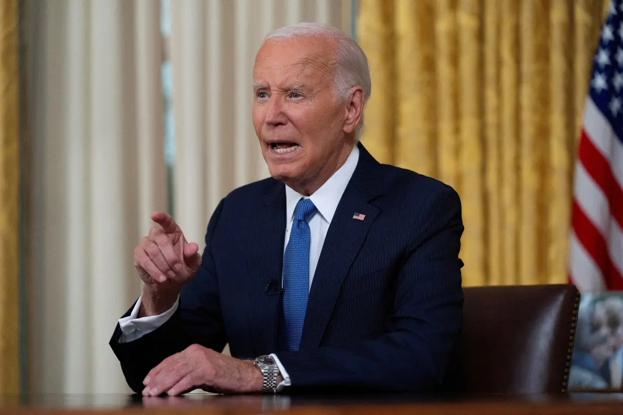 FILE PHOTO: U.S. President Joe Biden addresses the nation on his decision to end his reelection bid in Washington