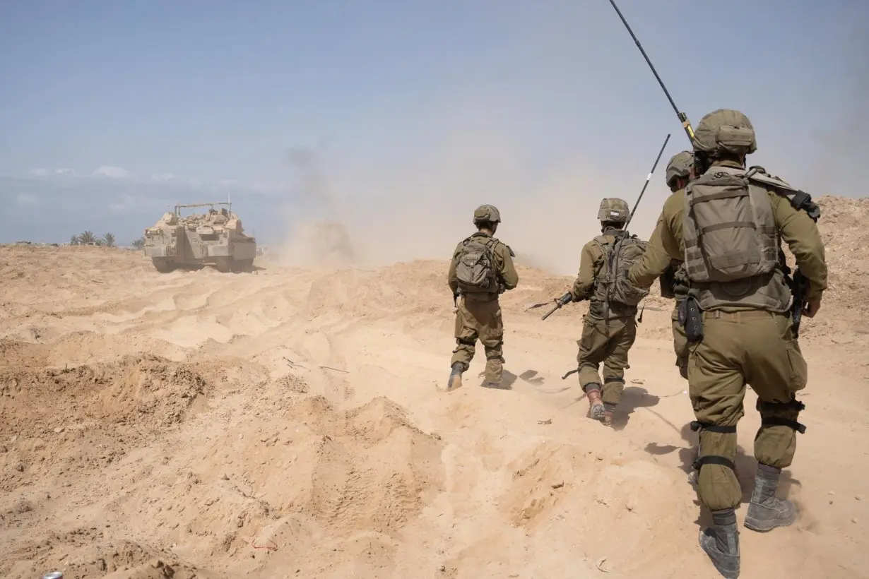 Israeli soldiers operate in the Gaza Strip