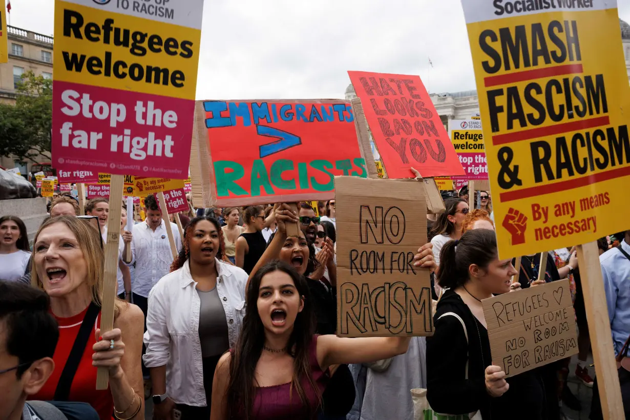 Protest against racism in Westminster, in London