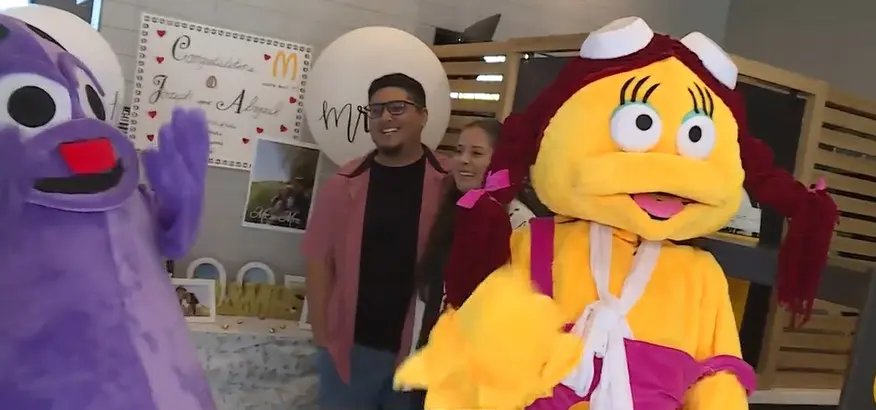 Couple who met flipping burgers at McDonald's taking 