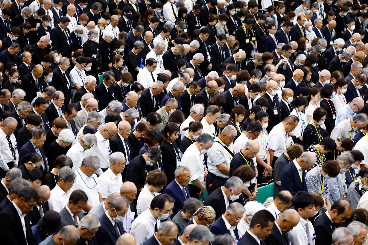 Memorial service ceremony marking the 79th anniversary of Japan's surrender in World War Two, at Budokan Hall in Tokyo