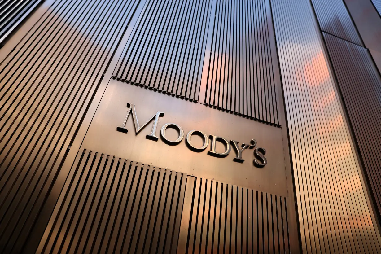 FILE PHOTO: Signage is seen outside the Moody's Corporation headquarters in Manhattan, New York