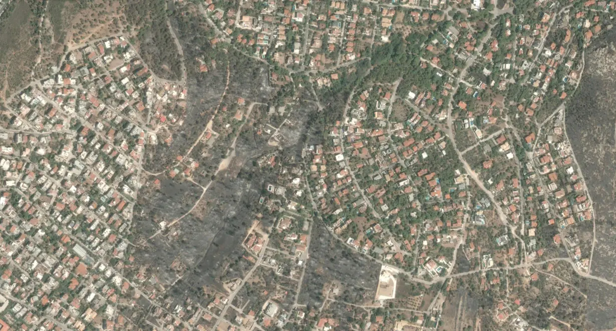 Photos from space show just how close Greece wildfires got to burning whole towns