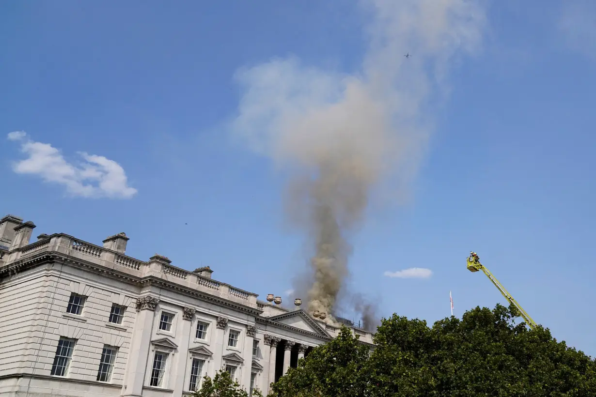 Fire at Somerset House in London