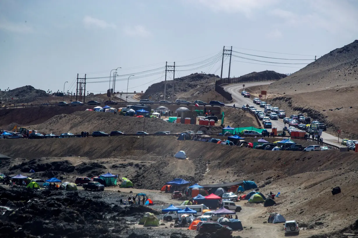 Workers at BHP's Escondida copper mine on strike, in Antofagasta