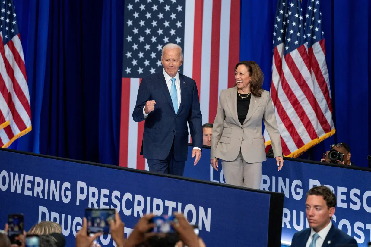 FILE PHOTO: U.S. President Joe Biden and Presidential Candidate speak in Maryland