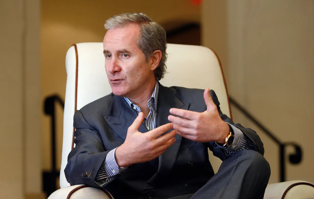 Fabrizio Freda, President and CEO of Estee Lauder Companies, speaks during an interview with Reuters in Boca Raton, Florida