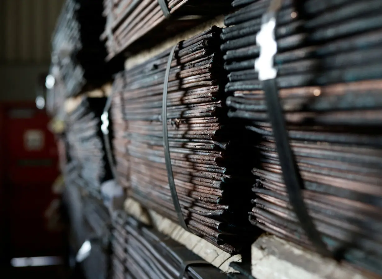 FILE PHOTO: Raw copper from Zambia awaits export in a warehouse at Newlyn Terminal at Bayhead at the port in Durban