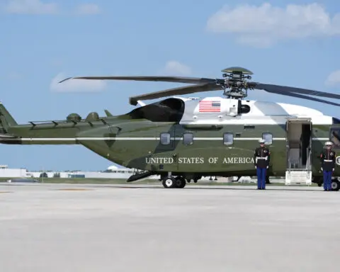 Biden takes inaugural flight in long-delayed new 'Marine One' helicopter