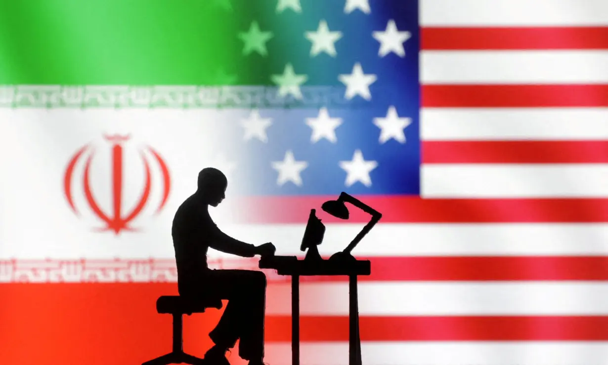 FILE PHOTO: Illustration shows USA and Iran flags