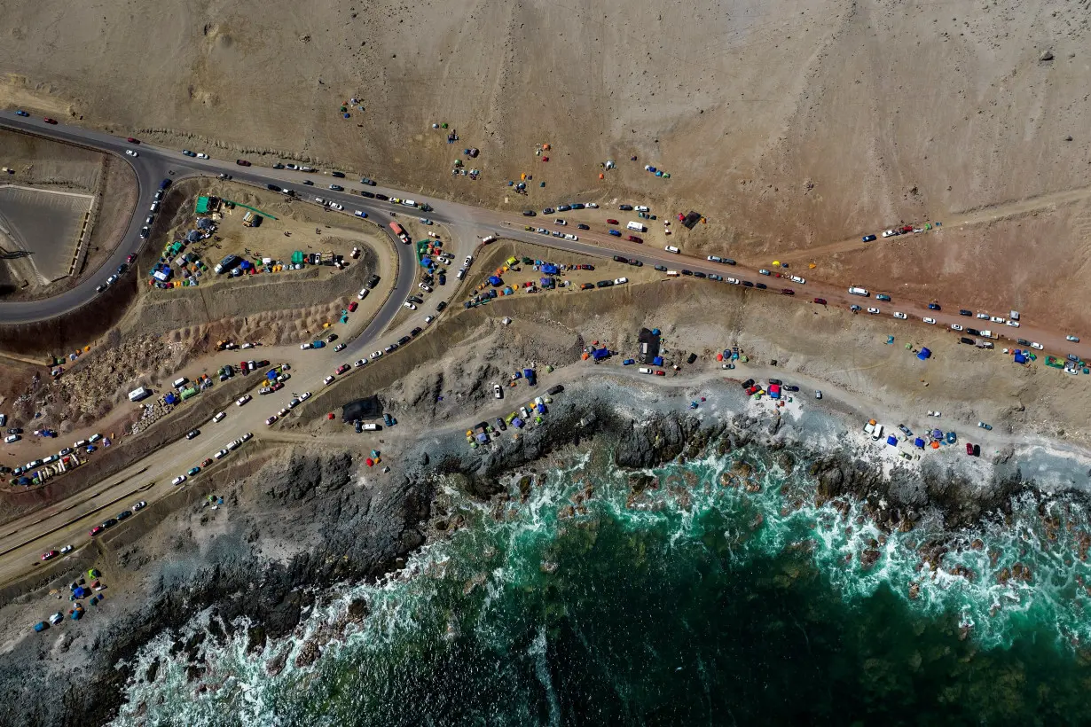 Workers at BHP's Escondida copper mine on strike, in Antofagasta