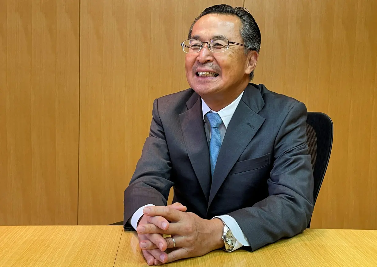 JETRO Chairman Ishiguro attends an interview with Reuters, in Tokyo