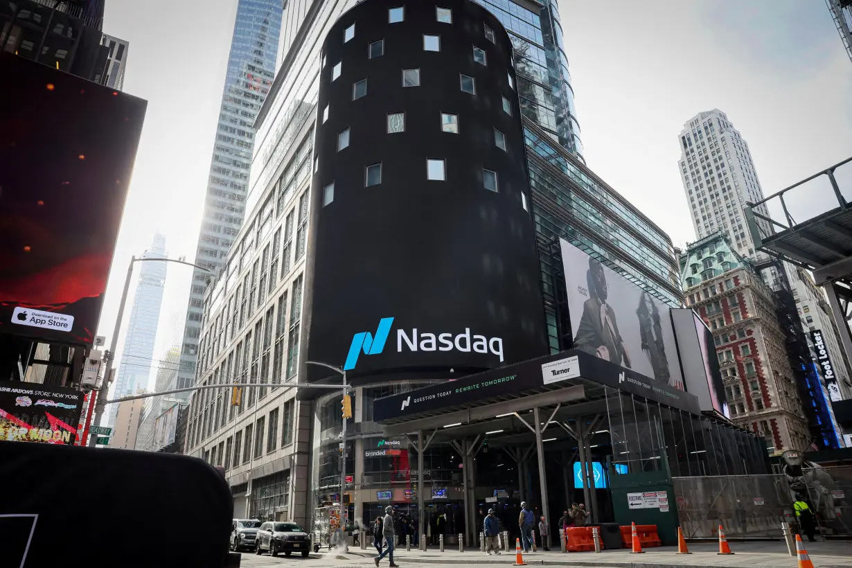 The Nasdaq Market site is seen in New York