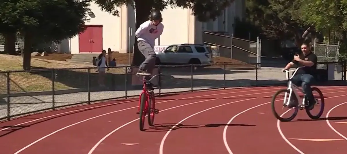 California man breaks 'bike surfing' world record