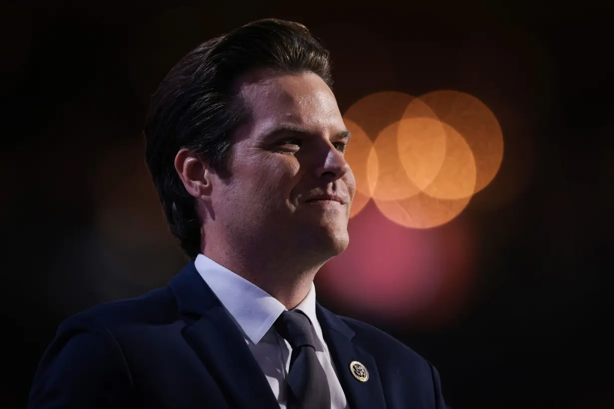 Florida Rep. Matt Gaetz speaks at the Republican National Convention in Milwaukee on July 17, 2024.