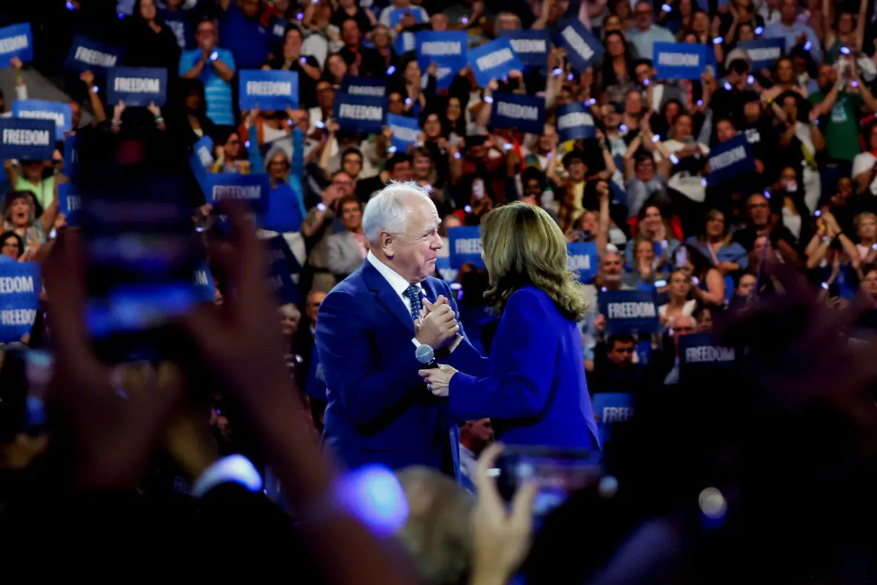 Harris and Walz campaign in Wisconsin