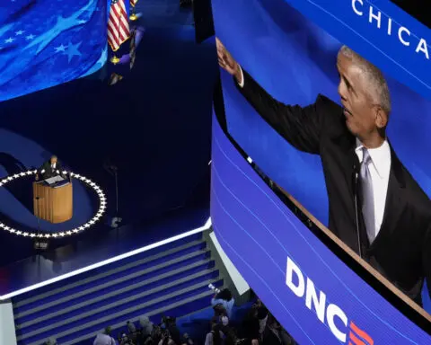 The Latest: Day 2 of the DNC features the Obamas and second gentleman Doug Emhoff