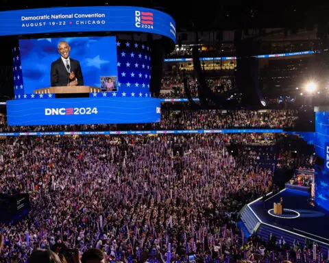 Obama night at the DNC: Barack, Michelle rouse crowd for Harris