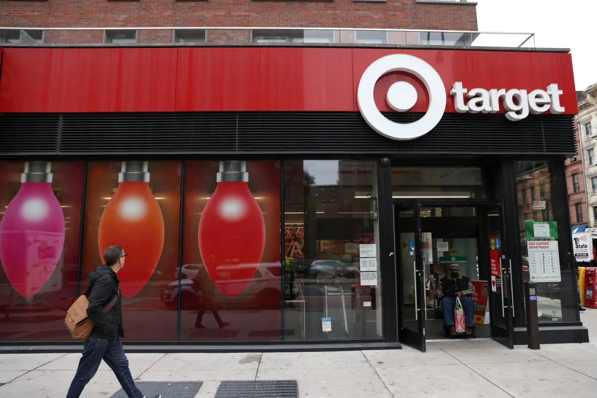 A person walks by a Target store in Manhattan, New York City