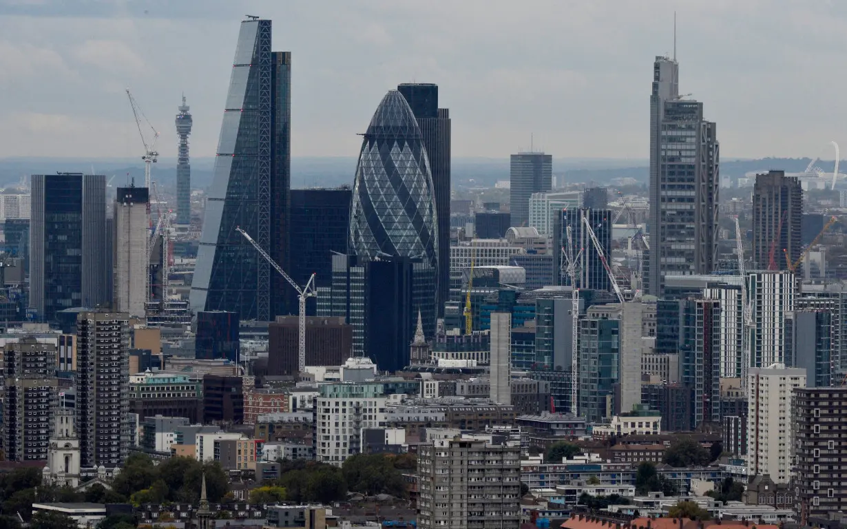 A general view of the financial district of London is seen in London