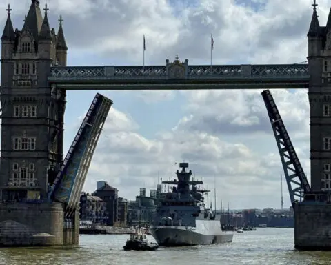 German warship blasts Darth Vader anthem in heart of London. 'No deeper message,' navy says.