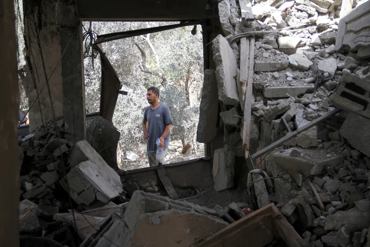 Israeli strike on a house, amid the Israel-Hamas conflict, in Beit Lahia in the northern Gaza Strip