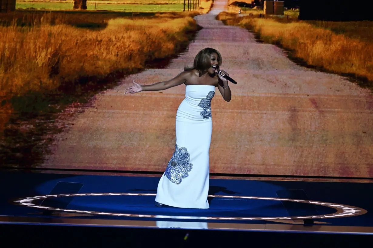 Mickey Guyton performs at the DNC in Chicago, on August 19.