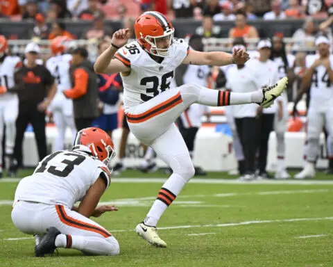 Browns trading kicker Cade York to Commanders for 7th round pick, AP source says