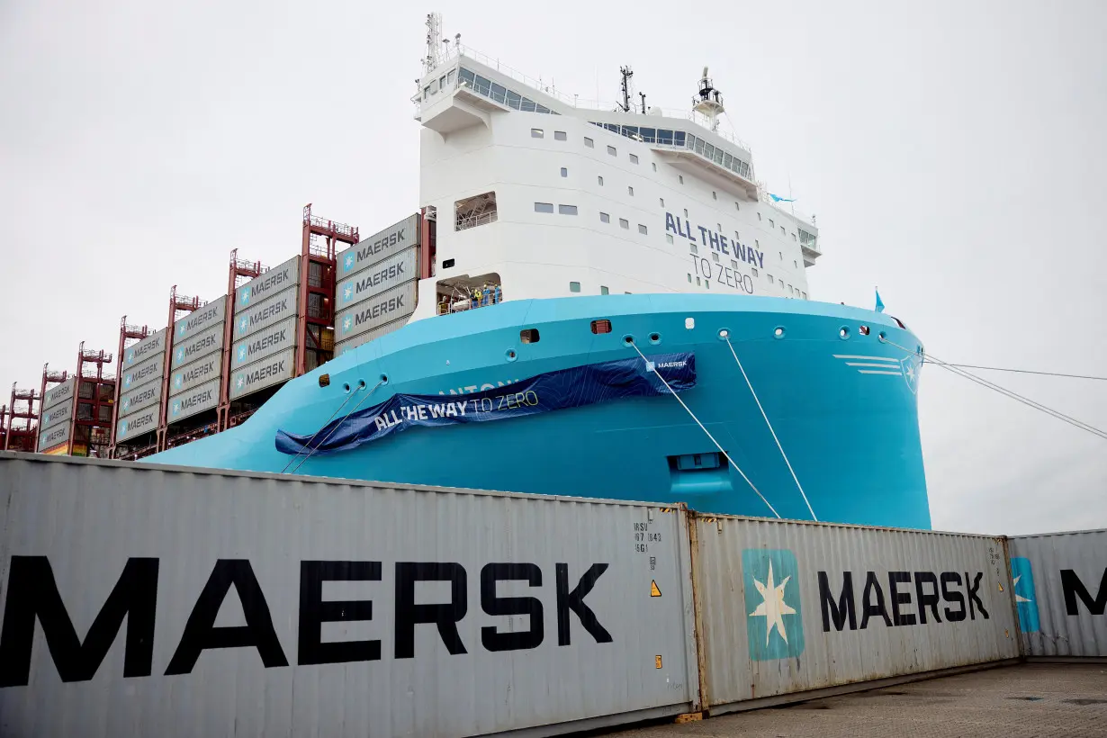 FILE PHOTO: Danish shipping company AP Moeller - Maersk in Aarhus Harbor, Denmark