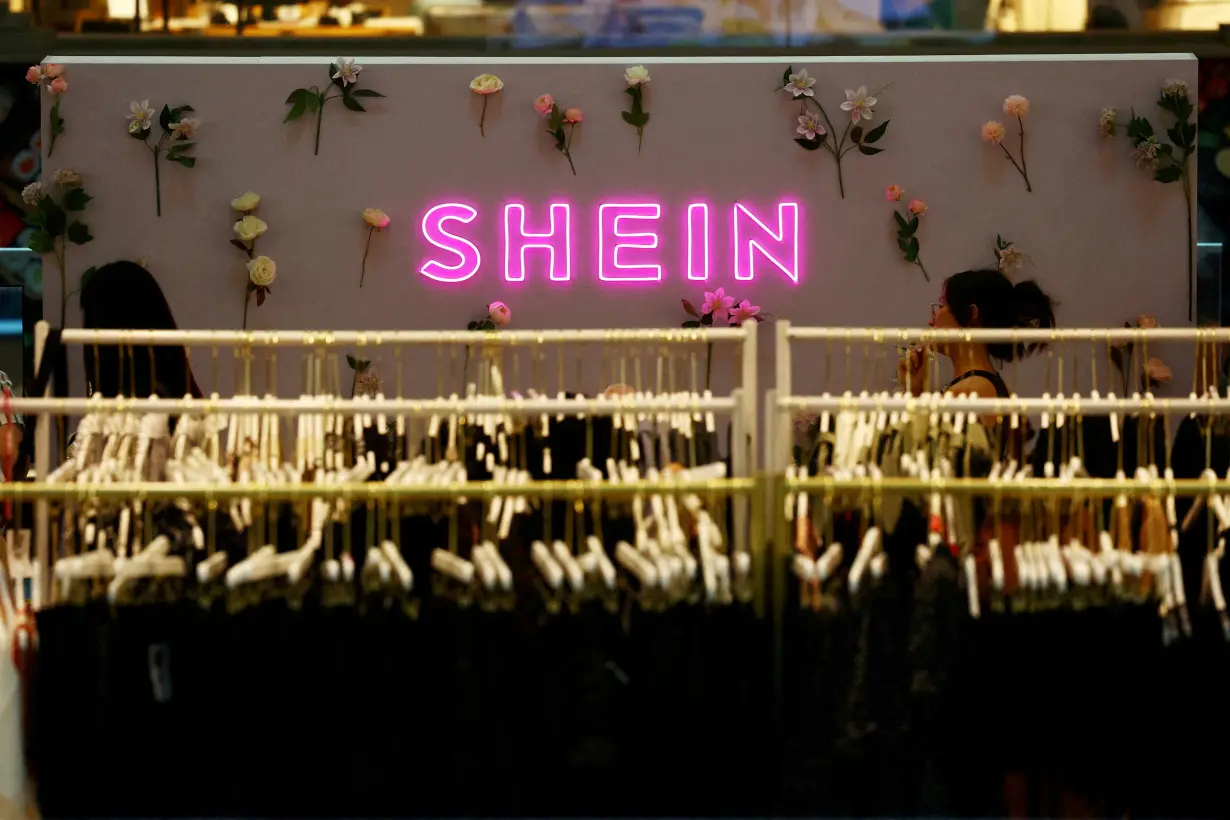 FILE PHOTO: A view of a Shein pop-up store at a mall in Singapore