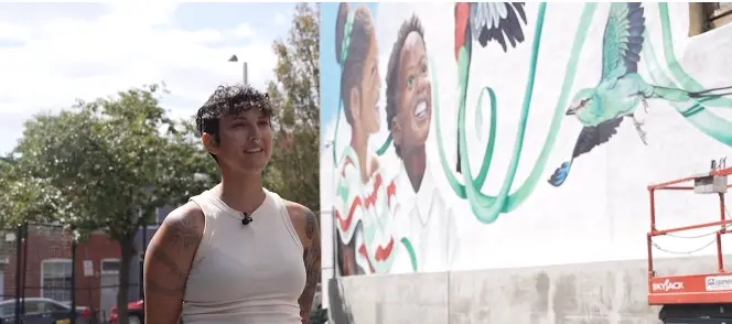 'Work doesn't only live in a museum or in a gallery': Artist designs mural to represent cultural diversity