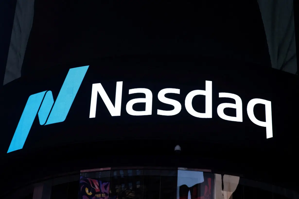 FILE PHOTO: The Nasdaq logo is displayed at the Nasdaq Market site in Times Square in New York