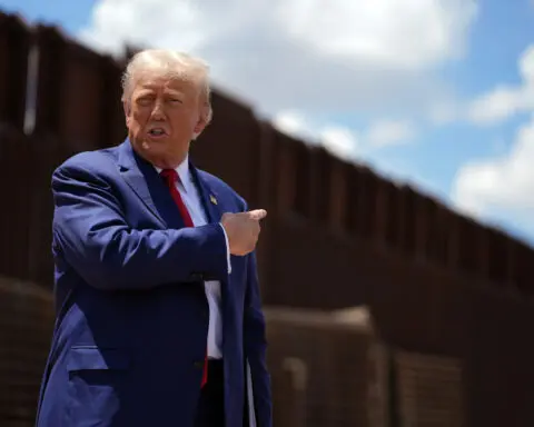 Trump uses a stretch of border wall and a pile of steel beams in Arizona to contrast with Democrats