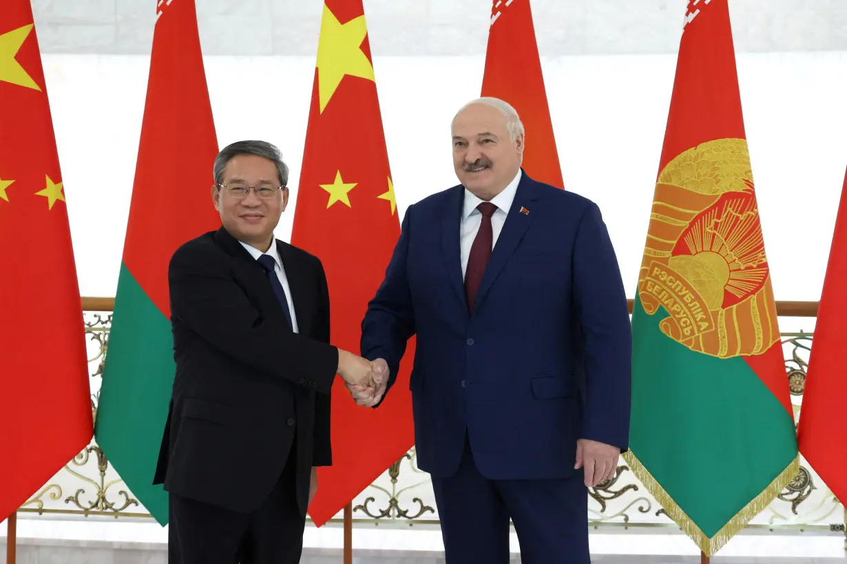 Belarusian President Alexander Lukashenko meets with China's Premier Li Qiang in Minsk