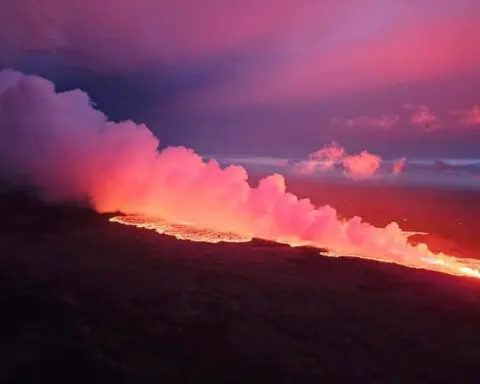 Iceland volcano erupts, spewing lava fountains