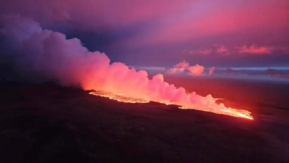 Volcano in Iceland erupts near Grindavik