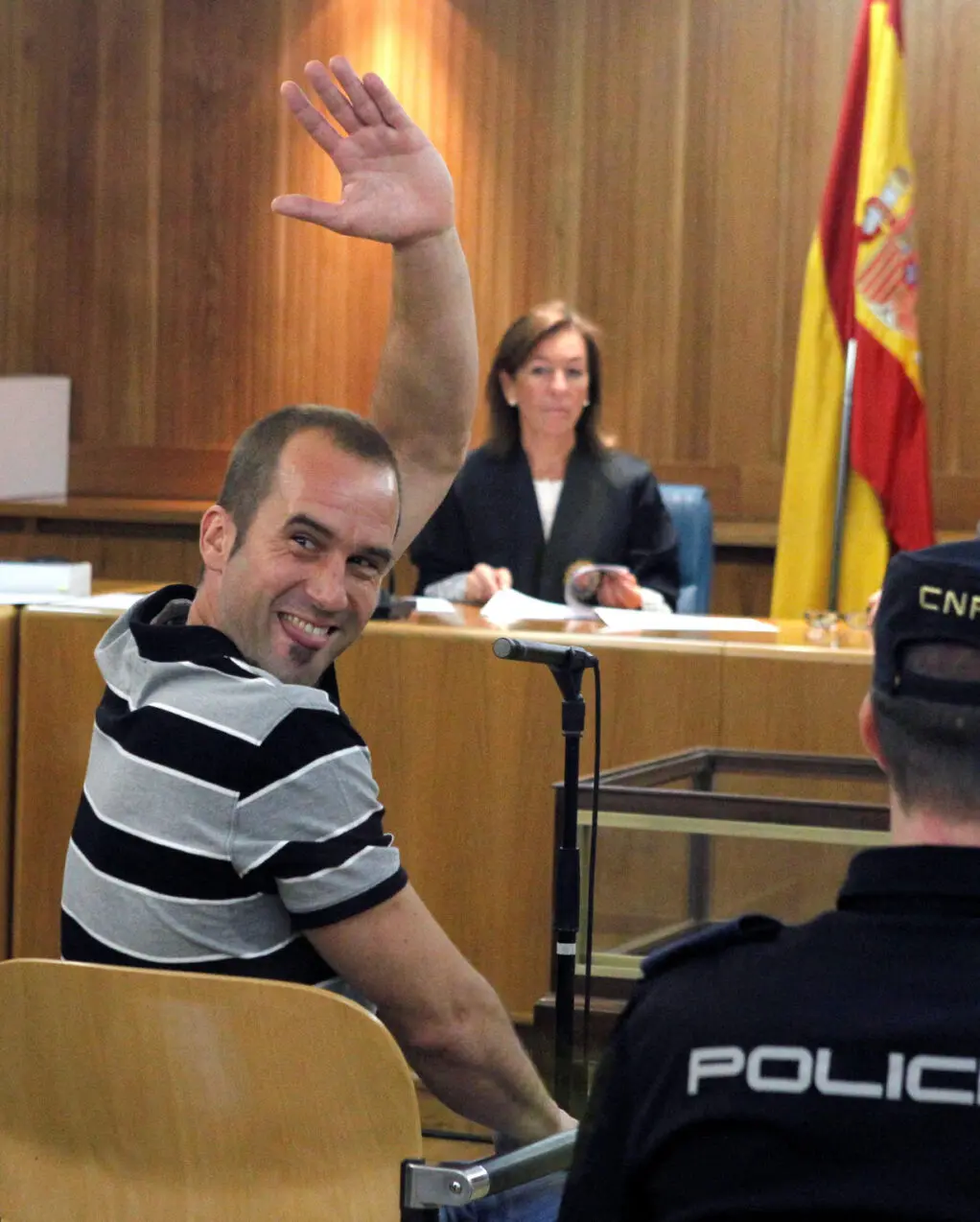 FILE PHOTO: Former Basque separatist group ETA military chief Garikoitz Aspiazu gestures during his trial at Madrid's High Court