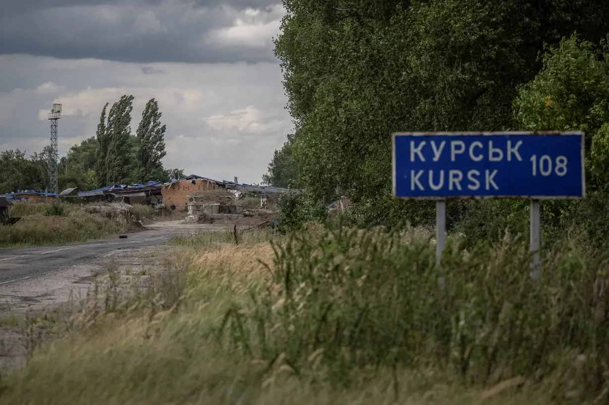 A crossing point on the border with Russia a is seen in Sumy region